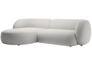 Micadoni Světle šedá sametová rohová pohovka Kate 285 cm