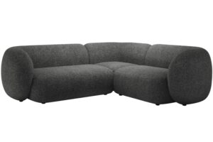 Micadoni Tmavě šedá rohová pohovka Kate 252 cm