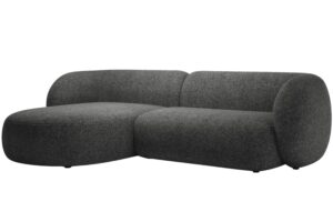 Micadoni Tmavě šedá rohová pohovka Kate 285 cm