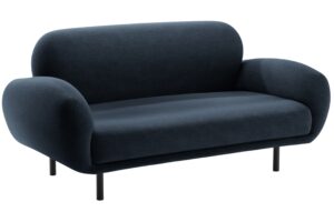 Micadoni Tmavě modrá bouclé dvoumístná pohovka Poppy 148 cm