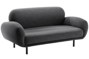 Micadoni Tmavě šedá bouclé dvoumístná pohovka Poppy 148 cm