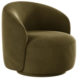 Micadoni Zelené sametové otočné křeslo Letizia