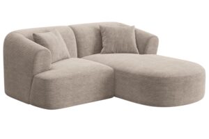 Cosmopolitan Design Béžová manšestrová rohová pohovka Campi 180 cm