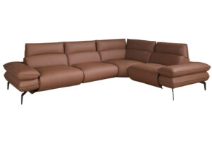 Angel Cerdá Hnědá kožená rohová pohovka No. 6239