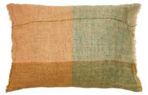 Zeleno-oranžový povlak na polštář Kave Home Sanna 30 x 50 cm