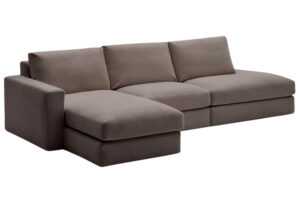 Kave Home Tmavě hnědá modulární rohová pohovka Alea 340 cm