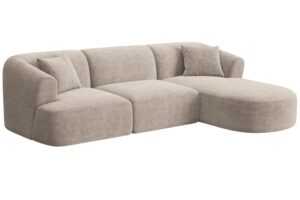 Cosmopolitan Design Béžová manšestrová rohová pohovka Campi 256 cm