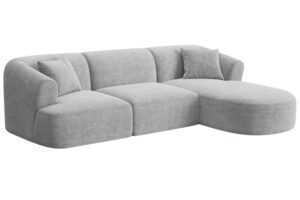 Cosmopolitan Design Světle šedá manšestrová rohová pohovka Campi 256 cm