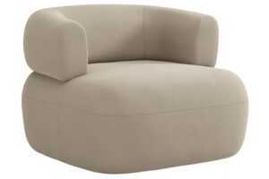 Windsor & Co Béžové sametové křeslo Aldrin