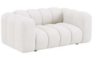 Micadoni Bílá bouclé dvoumístná pohovka Lupine 170 cm