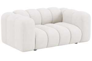 Micadoni Bílá bouclé dvoumístná pohovka Lupine 170 cm