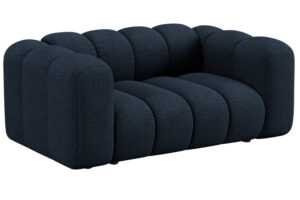 Micadoni Tmavě modrá bouclé dvoumístná pohovka Lupine 170 cm
