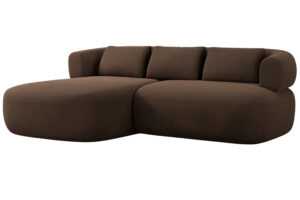 Windsor & Co Hnědá sametová rohová pohovka Aldrin 200 cm