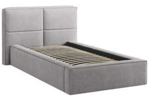 Micadoni Béžová bouclé jednolůžková postel Darren 90 x 200 cm s úložným prostorem