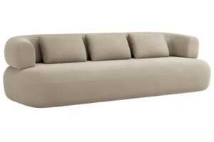 Windsor & Co Béžová sametová čtyřmístná pohovka Aldrin 226 cm