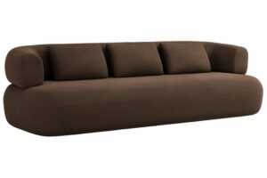 Windsor & Co Hnědá sametová čtyřmístná pohovka Aldrin 226 cm