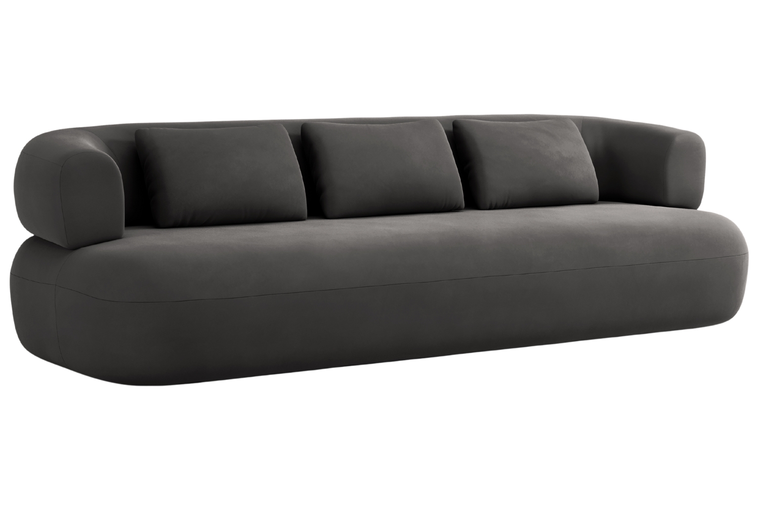 Windsor & Co Tmavě šedá sametová čtyřmístná pohovka Aldrin 226 cm