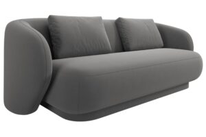 Cosmopolitan Design Šedá sametová dvoumístná pohovka Camden 169 cm