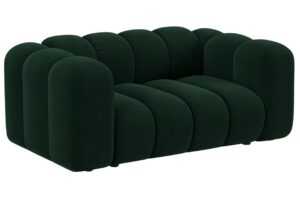 Micadoni Tmavě zelená sametová dvoumístná pohovka Lupine 170 cm