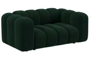Micadoni Tmavě zelená sametová dvoumístná pohovka Lupine 170 cm