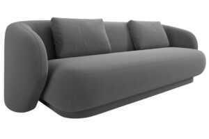 Cosmopolitan Design Šedá sametová trojmístná pohovka Camden 204 cm