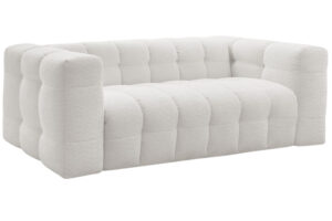 Bobochic Paris Bílá bouclé rozkládací pohovka Cloud 228 cm