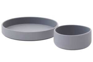 Kave Home Šedý set silikonového talíře a misky Lili
