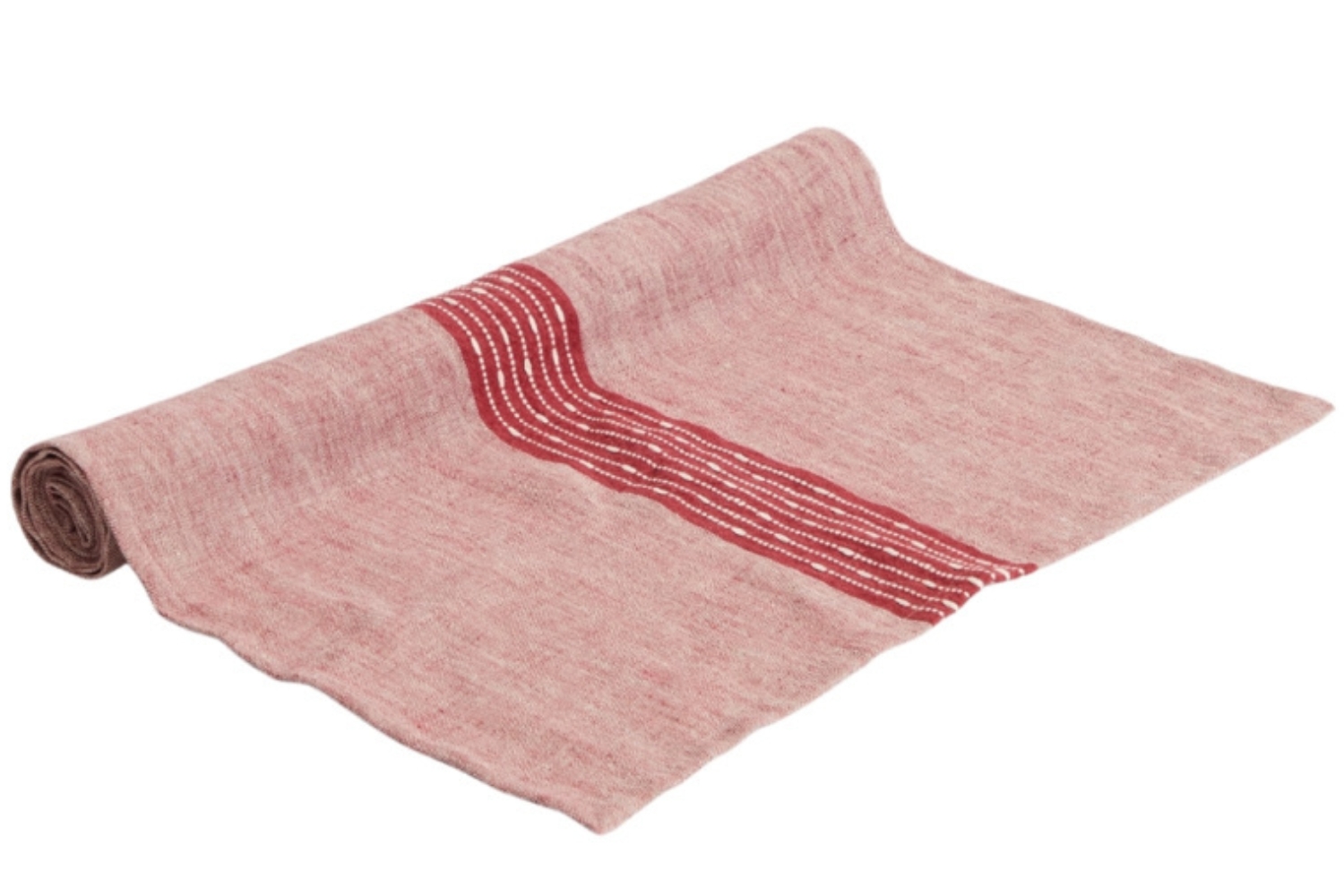 Kave Home Červený lněný běhoun Calena 50 x 150 cm