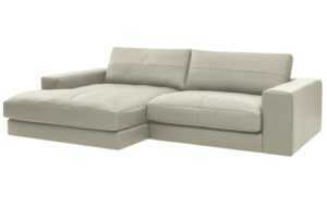Bobochic Paris Béžová kožená rohová pohovka Leonard 274 cm