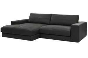 Bobochic Paris Černá kožená rohová pohovka Leonard 274 cm