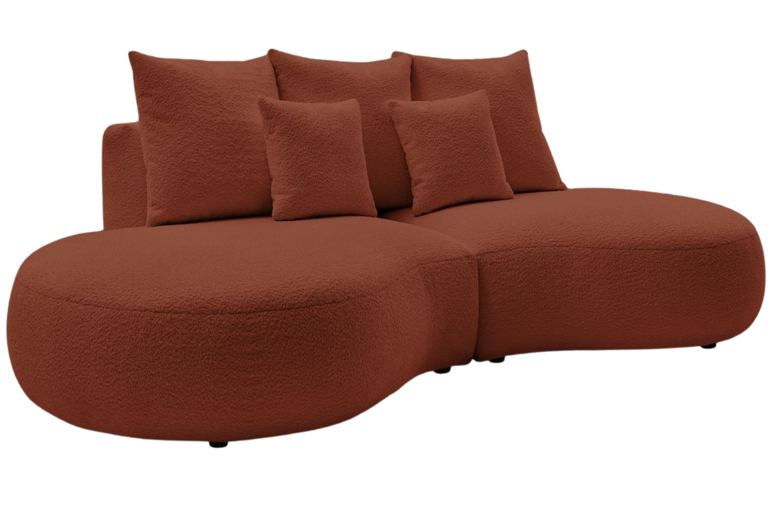 Bobochic Paris Terakotově oranžová bouclé trojmístná pohovka Saint-Germain 260 cm