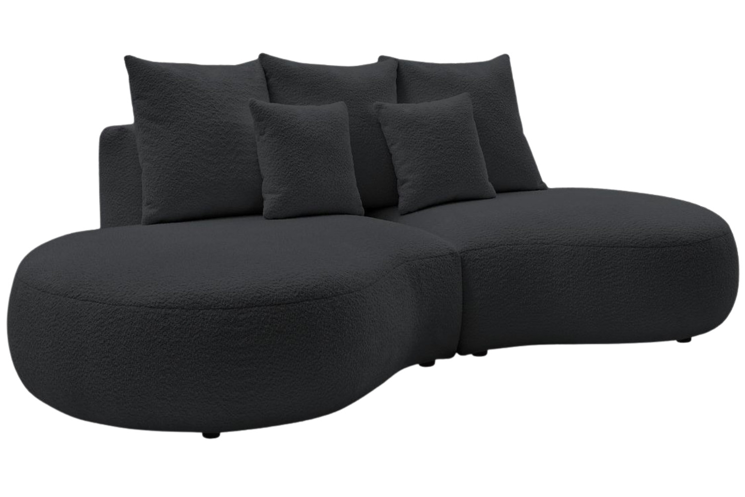 Bobochic Paris Tmavě šedá bouclé trojmístná pohovka Saint-Germain 260 cm