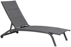 Bizzotto Antracitové hliníkové zahradní lehátko Cleopas