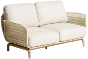 Kave Home Dřevěná zahardní pohovka Alipa 165 cm s béžovým výpletem