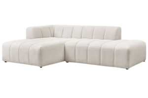 Bobochic Paris Bílá bouclé rohová pohovka Annecy 262 cm