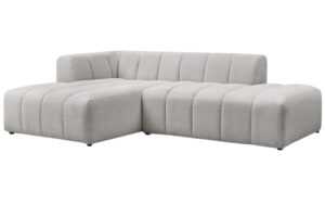 Bobochic Paris Světle šedá bouclé rohová pohovka Annecy 262 cm