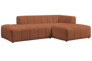 Bobochic Paris Terakotově oranžová bouclé rohová pohovka Annecy 262 cm