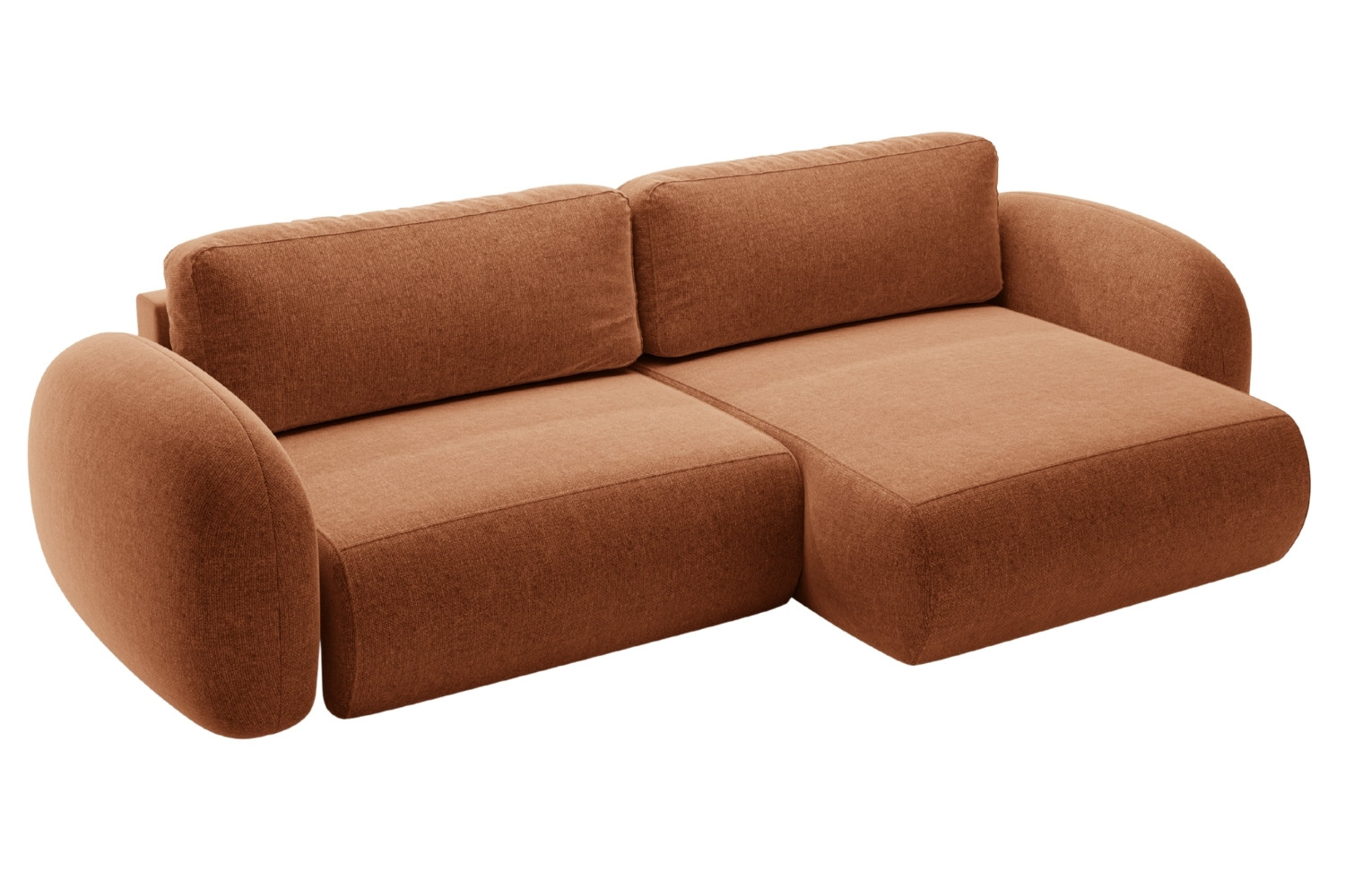 Maison Heritage Terakotově oranžová rozkládací pohovka Kora 262 cm