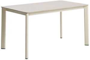 Kave Home Béžový zahradní stůl s keramickou deskou Anafi 140 x 80 cm