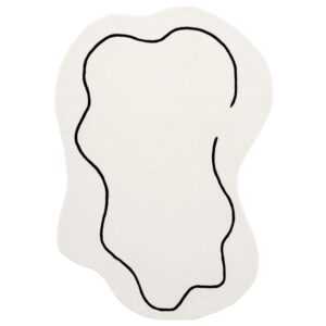 Fargotex Bílo-černý vlněný koberec Loop 160 x 230 cm