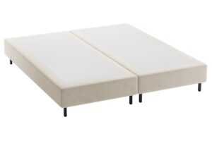 Micadoni Světle béžová sametová dvoulůžková postel Whale 140 x 200 cm