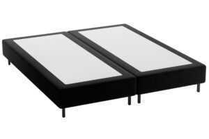 Micadoni Černá sametová dvoulůžková postel Whale 140 x 200 cm