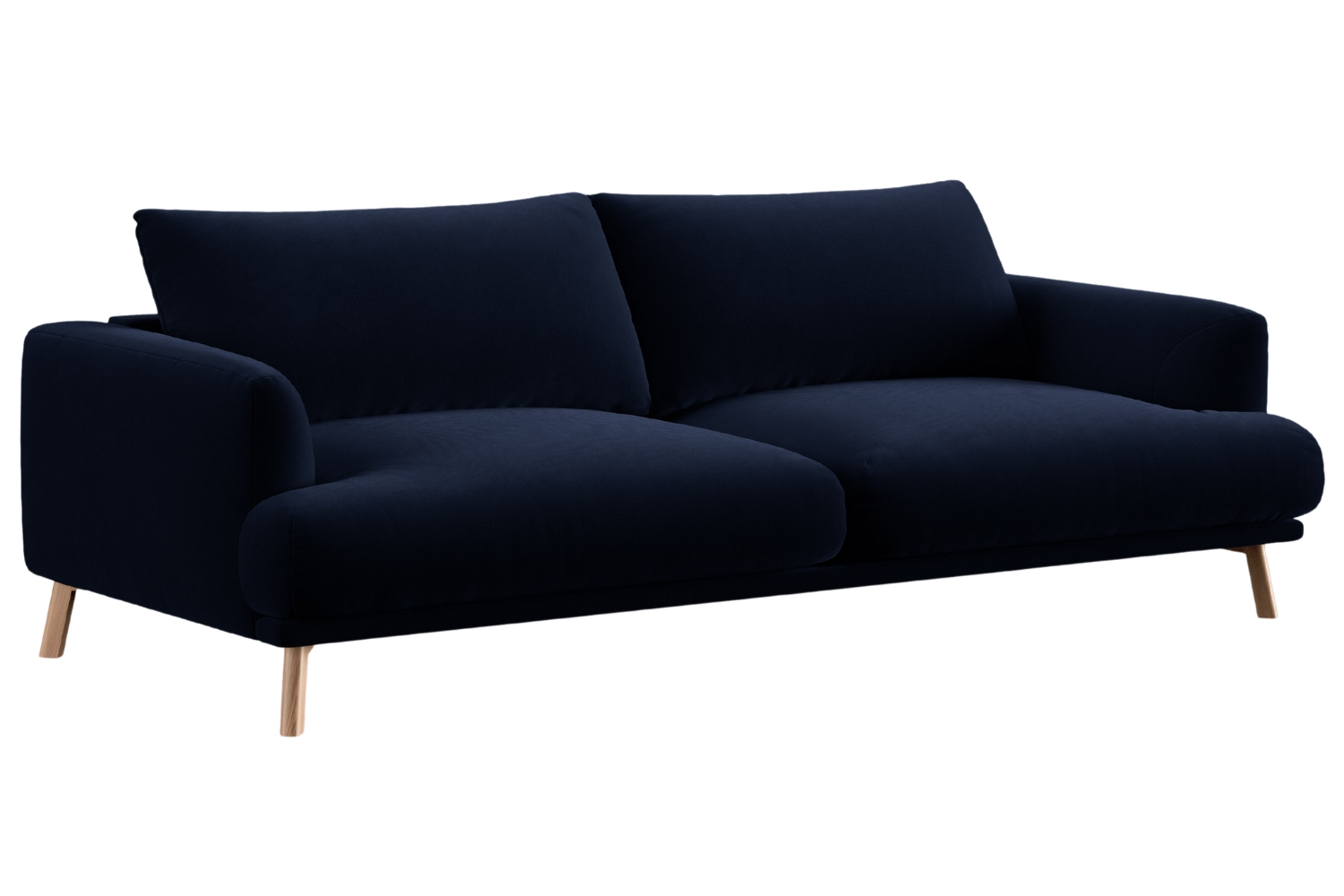 Micadoni Tmavě modrá sametová trojmístná pohovka Naomi 200 cm