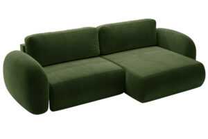 Maison Heritage Zelená sametová rozkládací pohovka Kora 262 cm