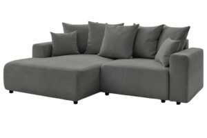 Bobochic Paris Tmavě šedá rozkládací pohovka Atilla 244 cm