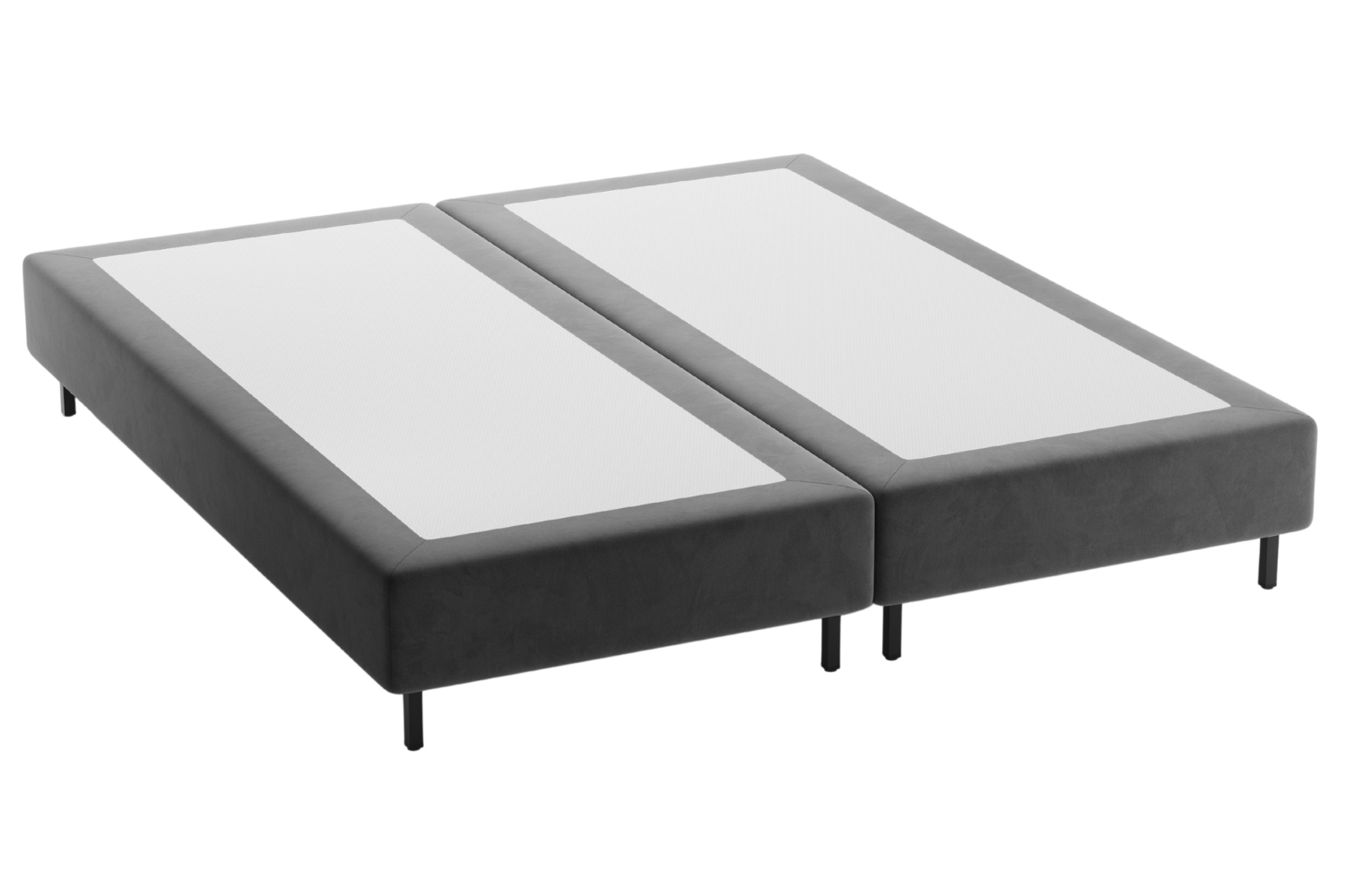 Micadoni Šedá sametová dvoulůžková postel Whale 160 x 200 cm