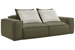 Bobochic Paris Zelená koženková trojmístná pohovka Boheme 260 cm