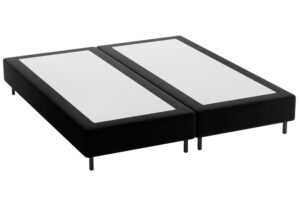 Micadoni Černá sametová dvoulůžková postel Whale 180 x 200 cm