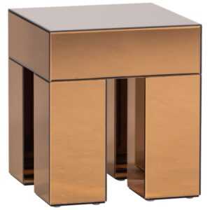 WOOOD Zlatý zrcadlový odkládací stolek Mirrox 45 x 45 cm