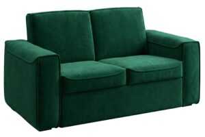 Mesonica Zelená sametová rozkládací pohovka Muno 152 cm